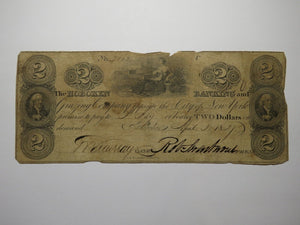 $2 1827 Hoboken New Jersey NJ Obsolete Currency Bank Note Bill Grazing Company