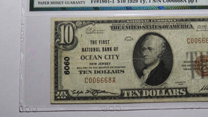 $10 1929 Ocean City New Jersey NJ National Currency Bank Note Bill Ch #6060 VF25