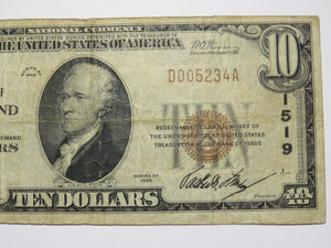 $10 1929 Cumberland Maryland MD National Currency Bank Note Bill Ch. #1519 FINE