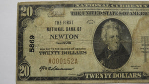 $20 1929 Newton Illinois IL National Currency Bank Note Bill Ch. #5869 RARE!