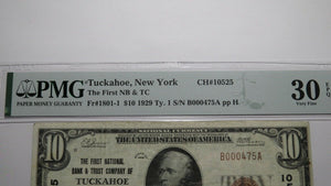 $10 1929 Tuckahoe New York NY National Currency Bank Note Bill #10525 VF30 PMG