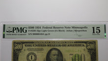 Load image into Gallery viewer, $500 1934 Federal Reserve Light Green Bank Note Bill Very Low Serial Number PMG