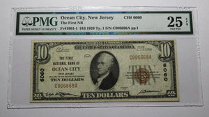 $10 1929 Ocean City New Jersey NJ National Currency Bank Note Bill Ch #6060 VF25