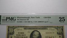 Load image into Gallery viewer, $10 1929 Warrensburgh New York NY National Currency Bank Note Bill Ch #9135 VF25