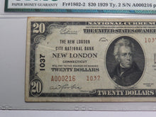 Load image into Gallery viewer, $20 1929 New London Connecticut CT National Currency Bank Note Bill #1037 VF25