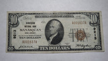 Load image into Gallery viewer, $10 1929 Manasquan New Jersey NJ National Currency Bank Note Bill Ch. #9213 VF+