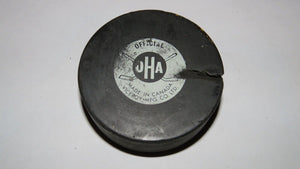 Vintage Milton Continental Flyers Game Used OHA Official Viceroy Hockey Puck