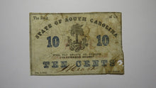 Load image into Gallery viewer, $.10 1863 Charleston South Carolina Obsolete Currency Bank Note State of SC