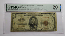 Load image into Gallery viewer, $5 1929 Appleton Minnesota MN National Currency Bank Note Bill Ch #8813 VF20 PMG