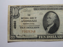 Load image into Gallery viewer, $10 1929 Avondale Pennsylvania PA National Currency Bank Note Bill Ch. #4560 VF