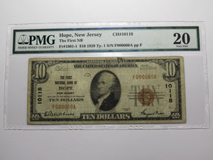 $10 1929 Hope New Jersey NJ National Currency Bank Note Bill Ch. #10118 VF20 PMG