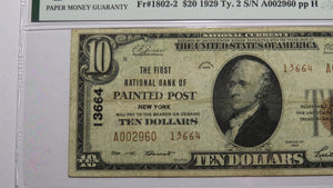 $10 1929 Painted Post New York NY National Currency Bank Note Bill #13664 VF30