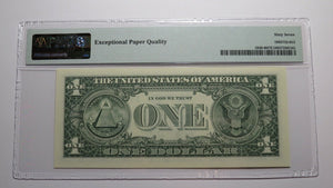 $1 2003 Radar Serial Number Federal Reserve Currency Bank Note Bill PMG UNC67EPQ