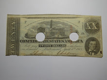 Load image into Gallery viewer, $20 1863 Richmond Virginia VA Confederate Currency Bank Note Bill RARE T58