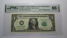 Load image into Gallery viewer, $1 2003 Radar Serial Number Federal Reserve Currency Bank Note Bill PMG UNC66EPQ