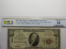 Load image into Gallery viewer, $10 1929 South Amboy New Jersey National Currency Bank Note Bill #3878 VF20 PCGS