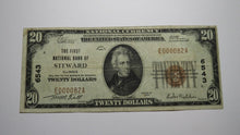 Load image into Gallery viewer, $20 1929 Steward Illinois IL National Currency Bank Note Bill Charter #6543 VF!