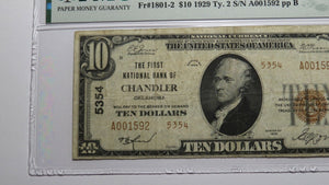 $10 1929 Chandler Oklahoma OK National Currency Bank Note Bill Ch #5354 VF25 PMG