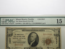 Load image into Gallery viewer, $10 1929 Miami Beach Florida FL National Currency Bank Note Bill #12047 F15 PMG