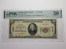 Load image into Gallery viewer, $20 1929 Hebbronville Texas TX National Currency Bank Note Bill Ch. #12995 VF20