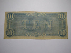 $10 1864 Richmond Virginia VA Confederate Currency Bank Note Bill RARE T68 VF