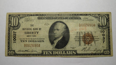 $10 1929 Liberty New York NY National Currency Bank Note Bill Ch. #10037 FINE