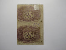 Load image into Gallery viewer, 1863 $.25 Second Issue Uncut Pair Fractional Currency Obsolete Postage Bank Note