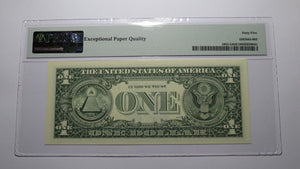 $1 1995 Radar Serial Number Federal Reserve Currency Bank Note Bill PMG UNC65EPQ