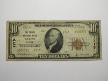 Load image into Gallery viewer, $10 1929 Salem Illinois IL National Currency Bank Note Bill Charter #1715 FINE