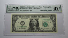 Load image into Gallery viewer, $1 2003 Radar Serial Number Federal Reserve Currency Bank Note Bill PMG UNC67EPQ