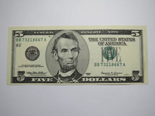 Load image into Gallery viewer, $5 1999 Gutter Fold Error Federal Reserve Bank Note Currency Bill Crisp UNC+++