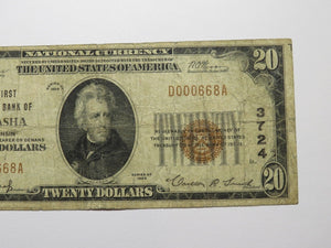 $20 1929 Menasha Wisconsin WI National Currency Bank Note Bill Charter #3724