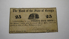 Load image into Gallery viewer, $.25 1861 Savannah Georgia GA Obsolete Currency Bank Note Bill! State of GA Bank