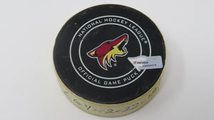 2017-18 Kevin Connauton Arizona Coyotes Game Used Goal Scored NHL Hockey Puck