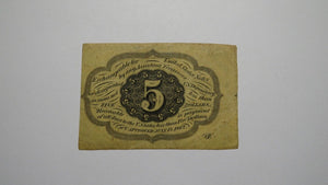 1863 $.05 First Issue Fractional Currency Obsolete Bank Note Bill! 1st Iss. VF