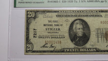 Load image into Gallery viewer, $20 1929 Stigler Oklahoma OK National Currency Bank Note Bill Ch #7217 F15 PMG