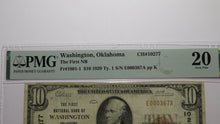 Load image into Gallery viewer, $10 1929 Washington Oklahoma OK National Currency Bank Note Bill #10277 VF20 PMG