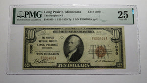 $10 1929 Long Prairie Minnesota MN National Currency Bank Note Bill Ch 7080 VF25