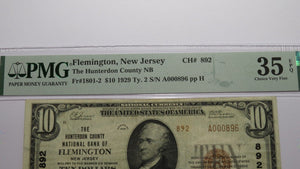 $10 1929 Flemington New Jersey National Currency Bank Note Bill Ch. #892 VF35EPQ