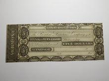 Load image into Gallery viewer, $5 18__ Windsor Vermont VT Obsolete Currency Bank Note Bill Remainder Rare UNC+