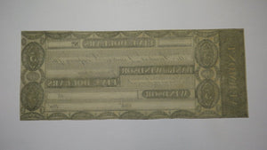 $5 18__ Windsor Vermont VT Obsolete Currency Bank Note Bill Remainder Rare UNC++