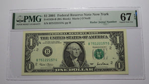 2 $1 2001 & 2003 Matching Radar Serial Numbers Federal Reserve Bank Note Bills