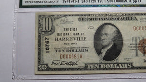 $10 1929 Harrisville New York NY National Currency Bank Note Bill Ch #10767 VF30