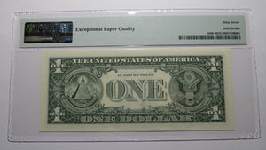 $1 2003 Radar Serial Number Federal Reserve Currency Bank Note Bill PMG UNC67EPQ