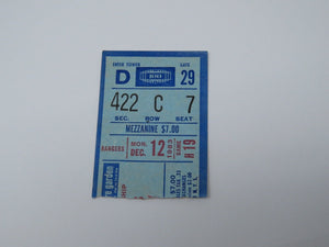 December 12, 1983 New York Rangers Vs. New Jersey Devils NHL Hockey Ticket Stub