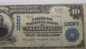 $10 1902 Arkadelphia Arkansas AR National Currency Bank Note Bill #10087 PMG F15