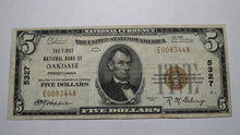 Load image into Gallery viewer, $5 1929 Oakdale Pennsylvania PA National Currency Bank Note Bill Ch. #5327 VF+