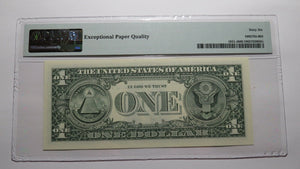 $1 2003 Radar Serial Number Federal Reserve Currency Bank Note Bill PMG UNC66EPQ