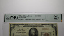 Load image into Gallery viewer, $20 1929 What Cheer Iowa IA National Currency Bank Note Bill Ch. #3192 VF25 PMG