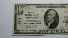 Load image into Gallery viewer, $10 1929 Midland Pennsylvania PA National Currency Bank Note Bill! Ch #8311 XF!